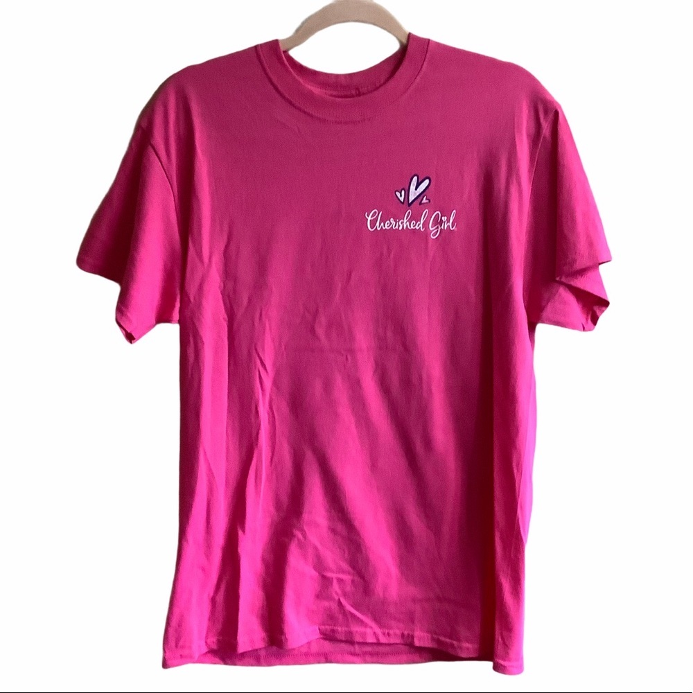Cherished Girl God Blessed This Mess Pink Christian T-Shirt Medium NWT CGA3158MD